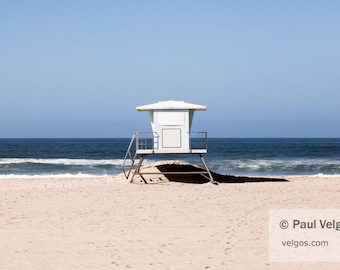 Lifeguard Tower Art: Huntington Beach Print, Lifeguard Stand Art, Huntington Beach Art, Orange County Poster, Southern California Canvas