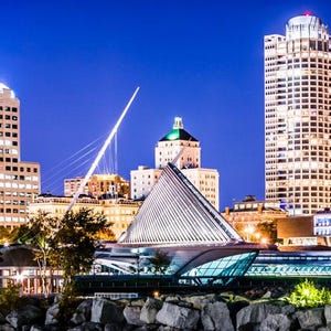 Milwaukee Skyline Print: Milwaukee Cityscape Gifts, Wisconsin Poster, Milwaukee Skyline Canvas, Wisconsin Wall Art, Milwaukee City Photo image 2