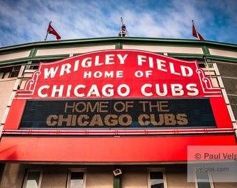 Wrigley Field Sign Print: Wrigley Field Sign Poster, Chicago Cubs Gifts, Wrigley Field Canvas, Chicago Cubs Artwork, Chicago Sports Wall Art
