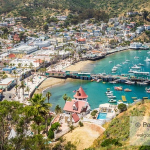 Catalina Island Art: Avalon Bay Print, Catalina Harbor Art, Southern California Canvas Wall Art, Santa Catalina Poster, Catalina Island Gift