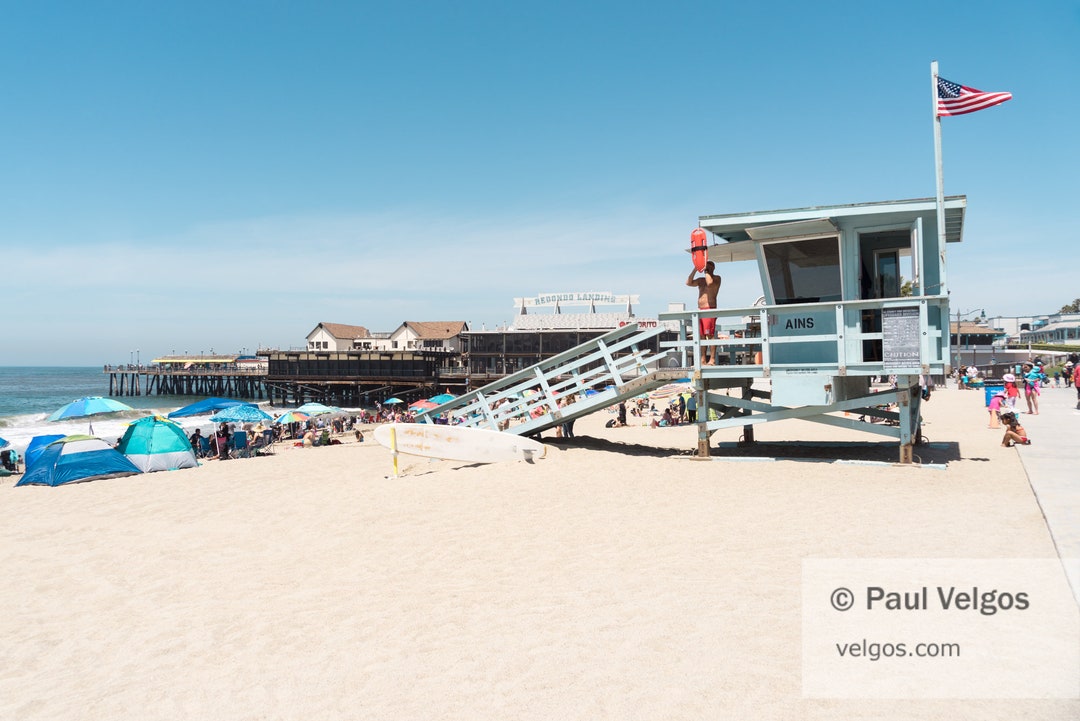 Redondo Beach Pier Print Lifeguard Tower Art Redondo Beach Etsy