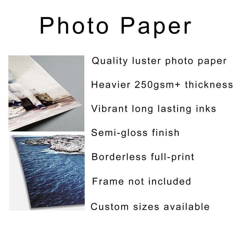 a poster with a picture of a lighthouse and the words photo paper