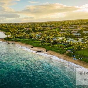 Maui Aerial Poster: Hawaii Aerial Photos, Maui Canvas Print, Aerial Photography, Maui Landscape Art, Mokapu Beach Print, Hawaiian Home Decor
