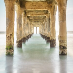 Ocean Pier Wall Art: Manhattan Beach Pier Poster, Los Angeles Pier, Manhattan Beach Pier Print, Southern California Piers, Canvas Wall Art