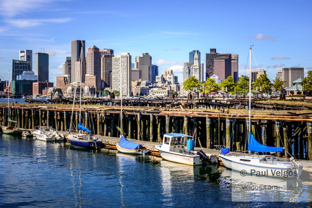 Boston Harbor Print Boston Skyline Photo, Boston Cityscape Art