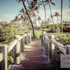 Maui Photo Print: Wailea Beach Path, Maui Hawaii Poster, Hawaiian Canvas Art, Maui Landscape Art, Maui Hawaii Gifts, Retro Vintage Photo