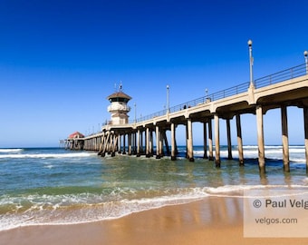 Huntington Beach Poster: Huntington Beach Pier Wall Art, Southern Califronia Canvas Print, Orange County CA, Huntington Beach Pier Artwork