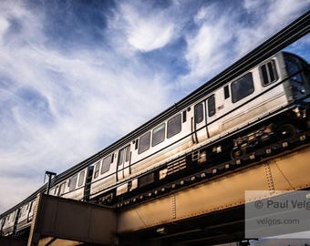 Chicago L Train Art: Chicago L Train Poster, Chicago Train Wall Art, Elevated Train Print, L Train Artwork, Chicago Canvas Print, Train Gift