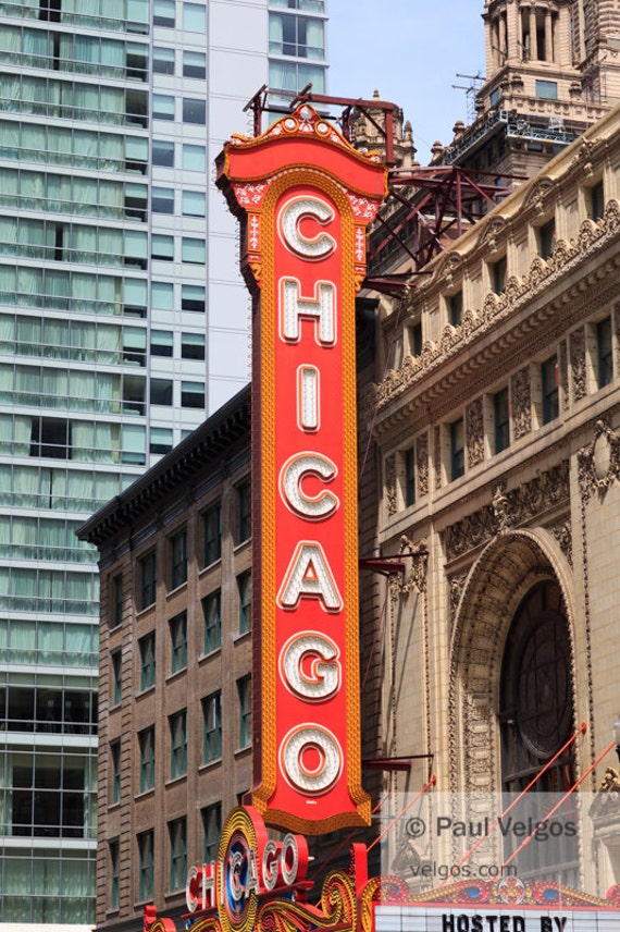 Chicago Theater Art Theatre Marquee Sign Large Canvas Etsy