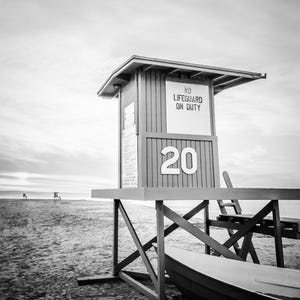 Newport Beach Print: Lifeguard Tower Art, Newport Beach Poster, Orange County CA, Southern California Wall Art, Newport Beach Canvas Print image 2