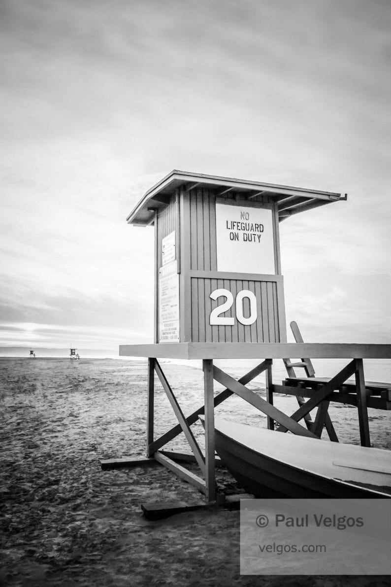 Newport Beach Print: Lifeguard Tower Art, Newport Beach Poster, Orange County CA, Southern California Wall Art, Newport Beach Canvas Print image 2