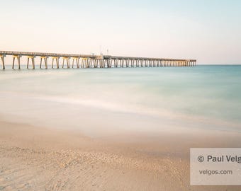 Panama City Beach Pier Print: Florida Beach Prints, Panama City Beach FL Canvas Wall Art, Florida Landscape Poster, Coastal Home Decor