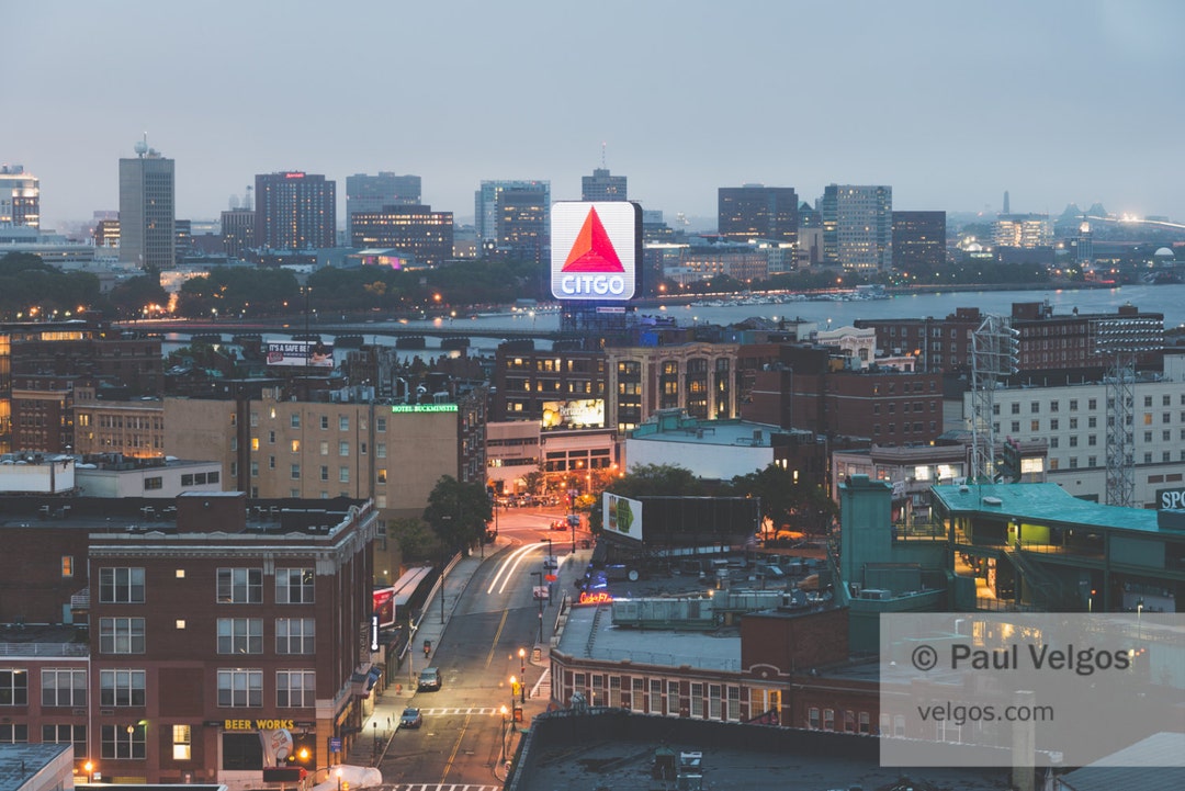 Boston Skyline Print: Boston Citgo Sign, Citgo Sign Poster, Boston ...