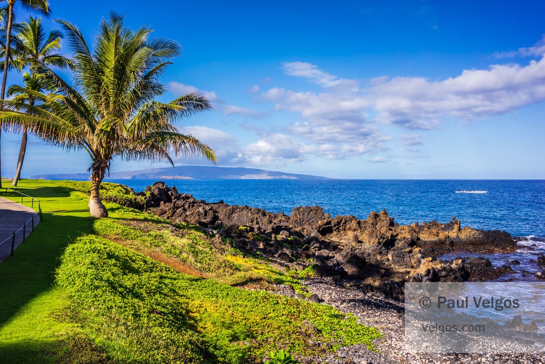 Maui Landscape Print Maui Wailea Wall Art, Hawaii Canvas Art, Hawaiian