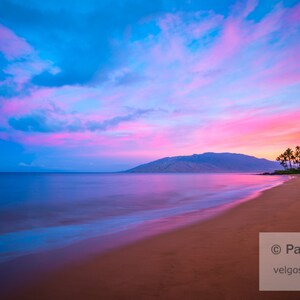 Kamaole Beach Print: Maui Sunrise Poster, Kihei Hawaii Artwork, Maui Home Decor, Hawaii Sunrise Photo, Hawaiian Canvas Art, Maui Photography