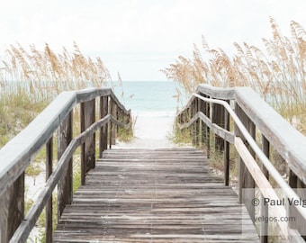 Beach Entrance Print: Pensacola Beach Art, Beach Boardwalk Art, Pensacola Beach Photo, Gulf Coast Florida Canvas Artwork, Coastal Home Decor