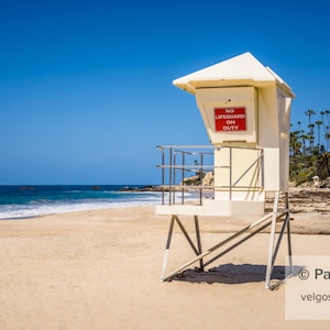 Lifeguard Tower Art: Lifeguard Stand Art, Laguna Beach Print, Lifeguard Station Art, Orange County CA, Southern California Artwork
