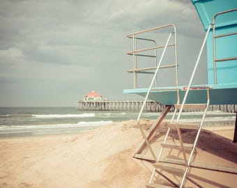 Lifeguard Tower Art: Lifeguard Stand Art, Huntington Beach Art, Lifeguard Station, Southern California Canvas Wall Art, Orange County Poster