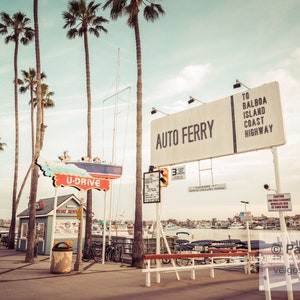 Newport Beach Print: Balboa Island Ferry, Newport Beach Canvas, Orange County CA, Newport Beach Poster, Southern California Wall Art Gift