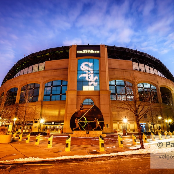 Comiskey Park Print: Chicago White Sox Poster, Comiskey Park Photo, Guaranteed Rate Field, Chicago White Sox Canvas, Baseball Park Decor