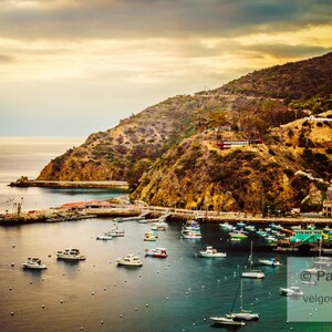 Santa Catalina Poster: Catalina Island Gift, Catalina Harbor Art, Avalon Bay Print, California Canvas Wall Art, Southern California Gift