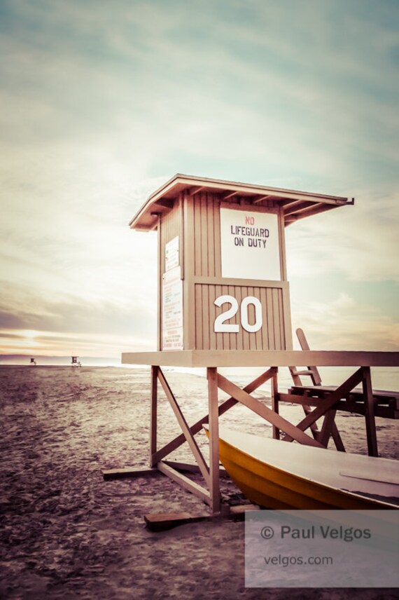 Newport Beach Print: Lifeguard Tower Art, Newport Beach Poster, Orange County CA, Southern California Wall Art, Newport Beach Canvas Print
