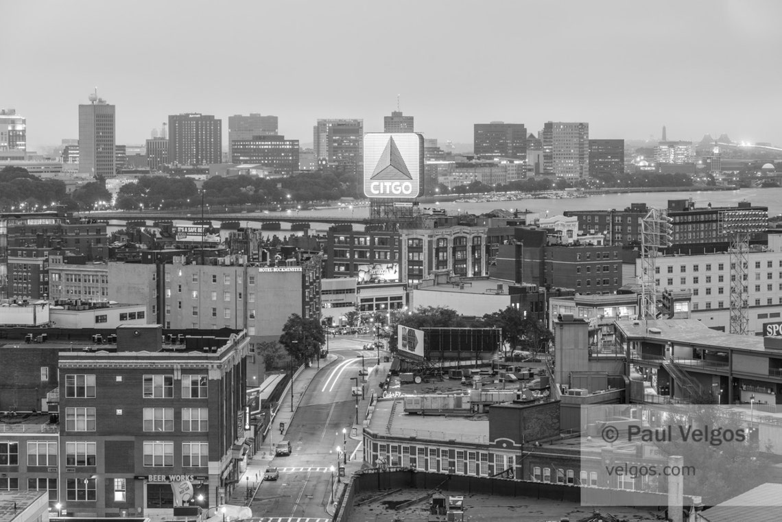 Boston Skyline Print Boston Citgo Sign Extra Large Wall Art - Etsy