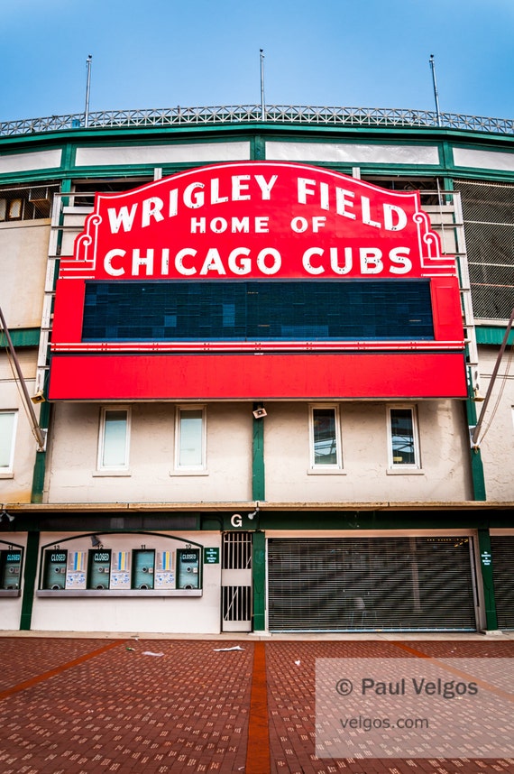 Buy Wrigley Field Sign Print: Wrigley Field Poster Chicago Cubs Online in  India 