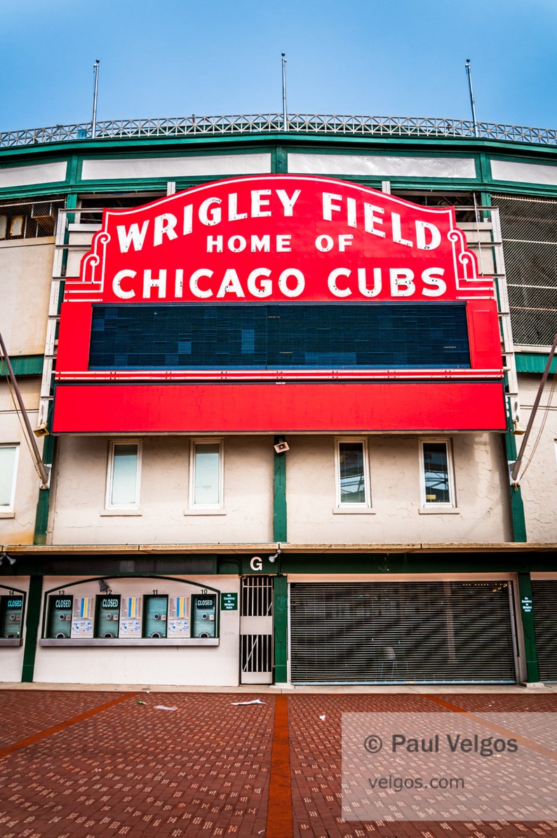Wrigley Field Sign Print: Wrigley Field Poster Chicago Cubs - Etsy