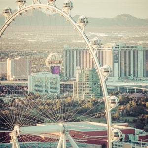 Las Vegas Art Print: High Roller Photo, Ferris Wheel Poster, Las Vegas Wall Art, Nevada Home Decor, Las Vegas NV Vintage, Nevada Canvas Art