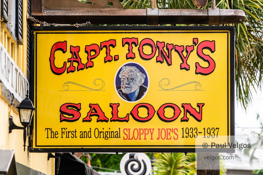 Captain Tonys Saloon Print Key West Wall Art, Captain Tonys Sign