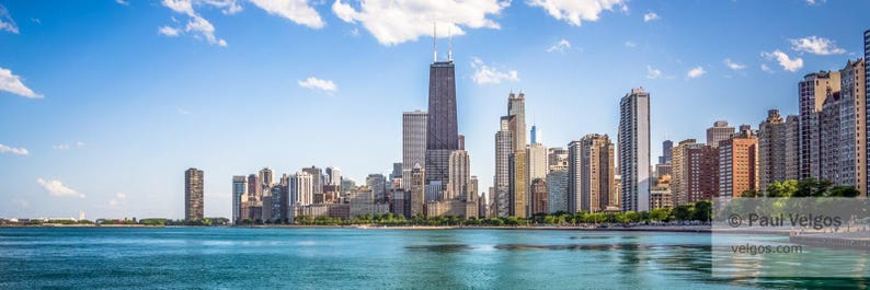 Chicago Skyline Print: Chicago Skyline Canvas Wall Art, Chicago Skyline Wall Decor, Downtown Chicago Art, Cityscape Poster, City Photography image 2