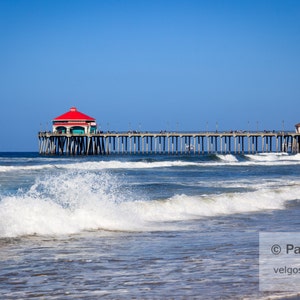 Huntington Beach Pier Wall Art: Huntington Beach Art, Orange County Poster, Huntington Beach Poster, Southern Califronia Canvas Artwork