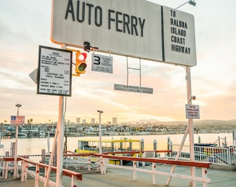 Newport Beach Print: Balboa Island Ferry, Newport Beach Canvas, Balboa Island Art, Southern California Sunrise, Orange County Poster