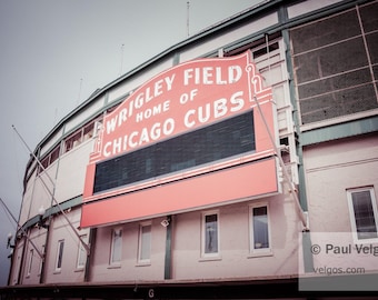 Wrigley Field Sign Print: Chicago Cubs Vintage, Wrigley Field Sign Poster, Chicago Cubs Gifts, Wrigley Field Canvas, Chicago Cubs Artwork