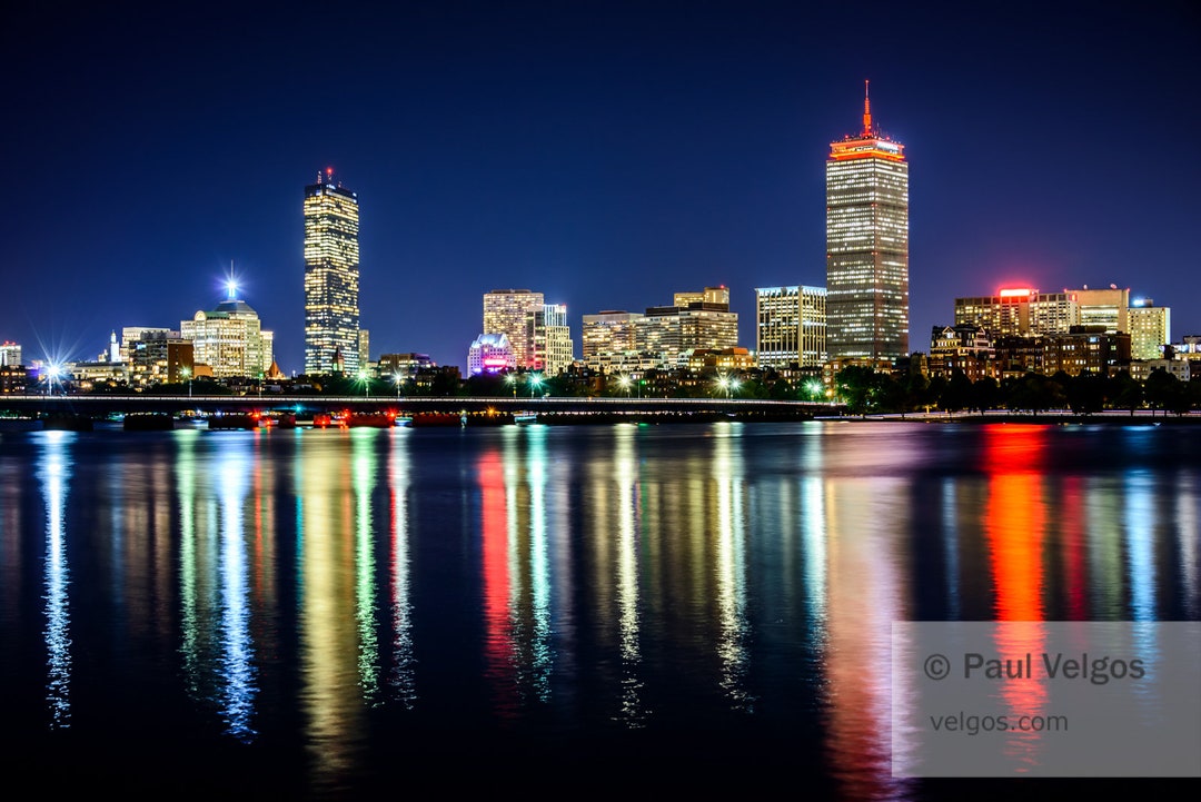 Boston Skyline Print Boston Cityscape Art, Boston Skyline Photo