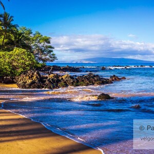 Maui Beach Print: Maui Hawaii Poster, Mokapu Beach Photo, Maui Photography, Hawaiian Canvas Art, Maui Hawaii Photo, Hawaii Home Decor Gifts image 1