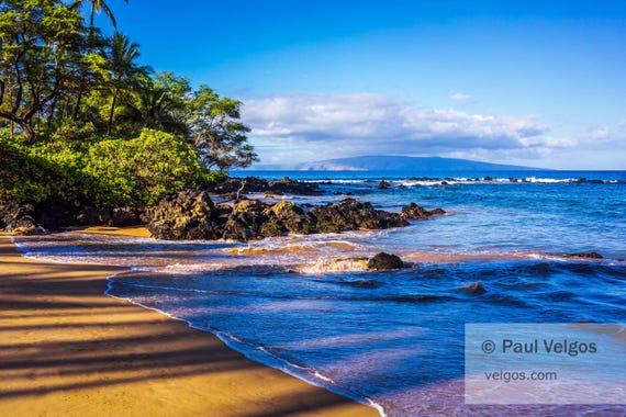 Maui Beach Print: Maui Hawaii Poster, Mokapu Beach Photo, Maui Photography, Hawaiian Canvas Art, Maui Hawaii Photo, Hawaii Home Decor Gifts