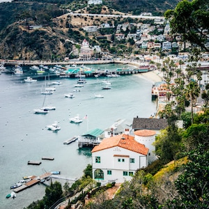 Santa Catalina Poster: Catalina Island Art, Avalon Bay Print, Southern California Canvas Wall Art, Catalina Island Gift, California Artwork