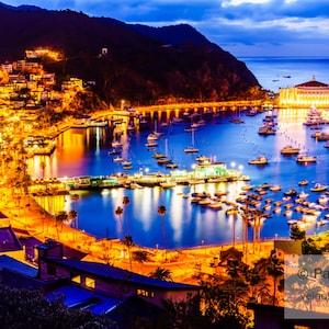 Catalina Island Art: Avalon Bay Print, Catalina Harbor Art, Catalina Island Gift, Santa Catalina Poster, Southern California Wall Art