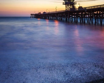 San Clemente Artwork: San Clemente Pier Wall Art, Orange County Prints, Southern California Canvas Home Decor, San Clemente Poster Print