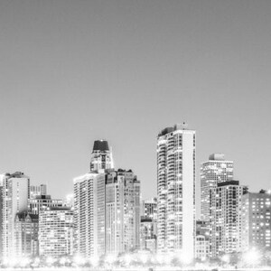Chicago Skyline Art: Chicago Skyline Print, Chicago City at Night Photo, Chicago Cityscape Poster, Downtown Chicago Art, Illinois Gifts image 3