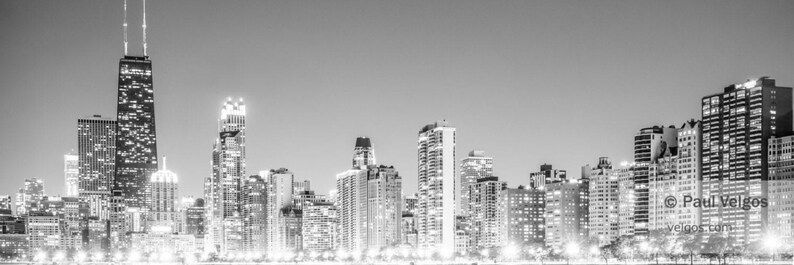 Chicago Skyline Art: Chicago Skyline Print, Chicago City at Night Photo, Chicago Cityscape Poster, Downtown Chicago Art, Illinois Gifts image 3