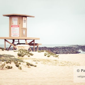 Newport Beach Print: Lifeguard Tower W, Balboa Wedge Jetty, Newport Beach Canvas, Southern California Beaches, Orange County Poster Artwork