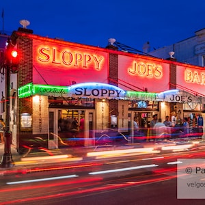 Sloppy Joes Print: Sloppy Joes Poster, Key West at Night, Florida Keys Artwork Canvas, Key West Print, Sloppy Joes Photo, Florida Keys Gifts