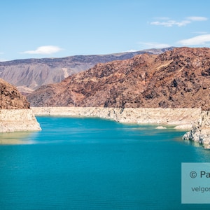 Lake Mead Wall Art: Hoover Dam Print, Lake Mead NV, Nevada Photography, Lake Mead Canvas, Arizona Poster, Colorado River, Lake Mead Gift