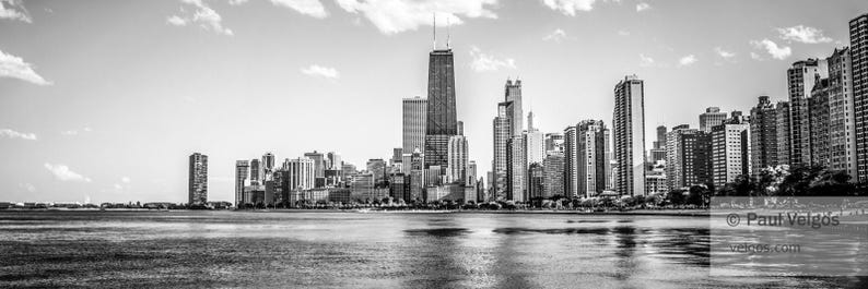 Chicago Skyline Print: Chicago Skyline Canvas Wall Art, Chicago Skyline Wall Decor, Downtown Chicago Art, Cityscape Poster, City Photography image 4