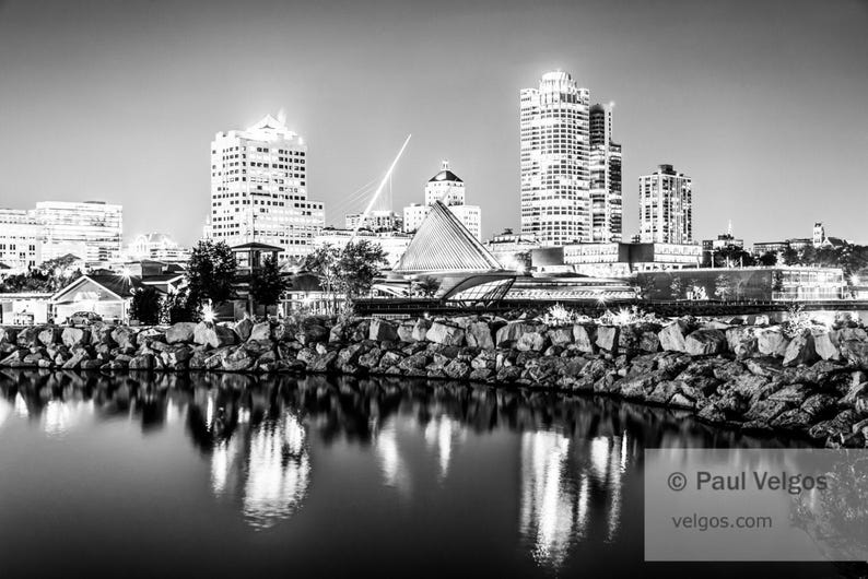 Milwaukee Skyline Print: Milwaukee Cityscape Gifts, Wisconsin Poster, Milwaukee Skyline Canvas, Wisconsin Wall Art, Milwaukee City Photo image 3
