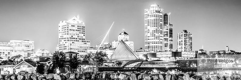 Milwaukee Skyline Print: Milwaukee Cityscape Gifts, Wisconsin Poster, Milwaukee Skyline Canvas, Wisconsin Wall Art, Milwaukee City Photo image 4