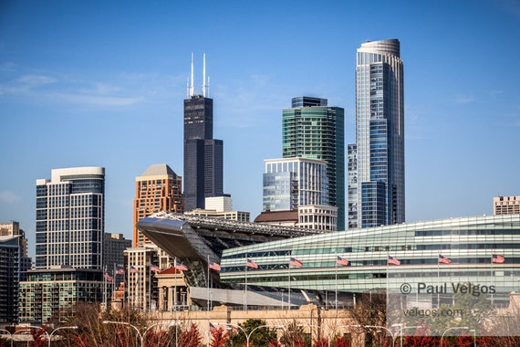 Chicago Skyline Wall Art Large Canvas Home Decor Of Willis Etsy